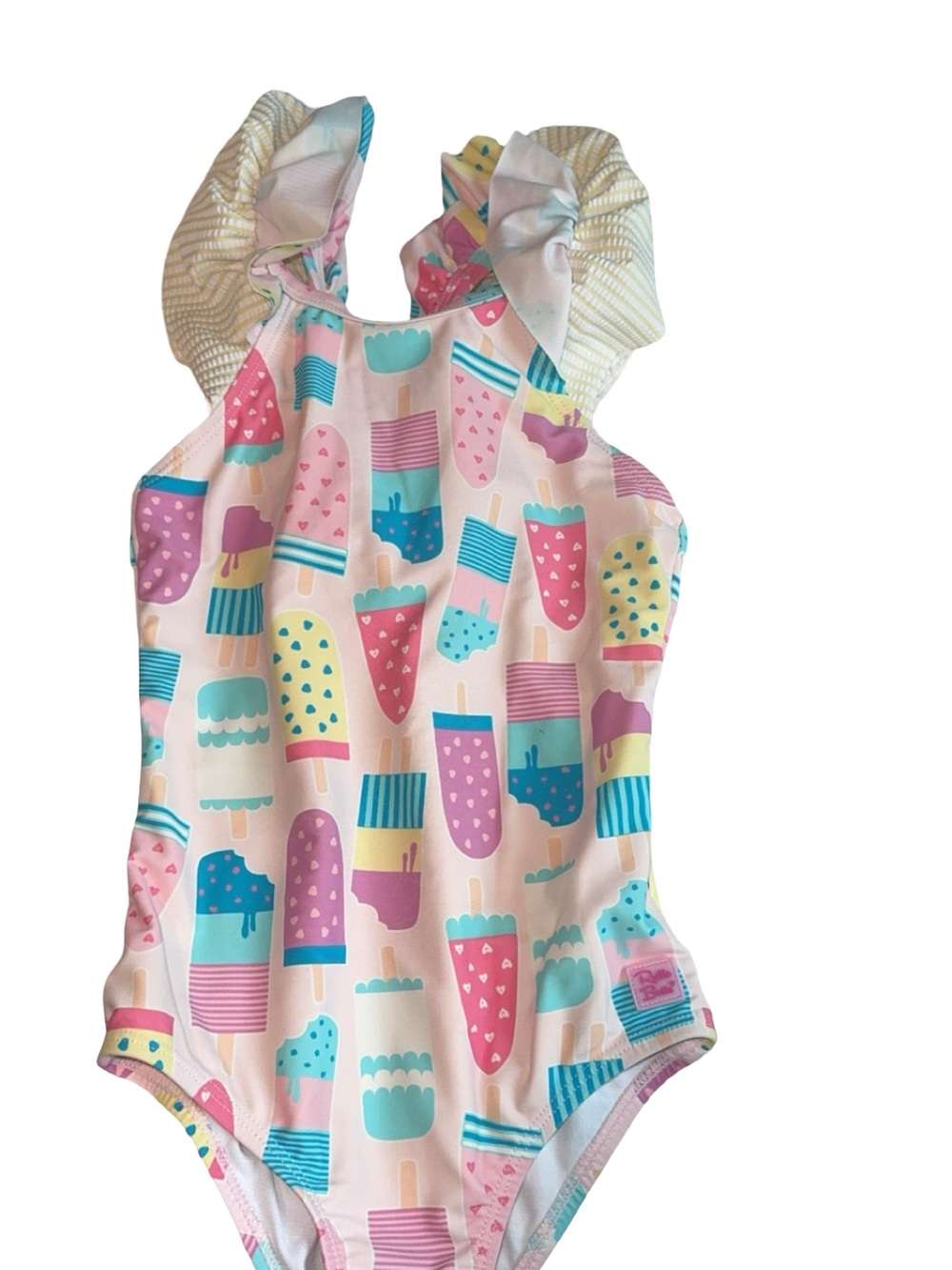 Ruffle butts Girls Pink Popsicle One-Piece Swimsuit with Ruffle Straps